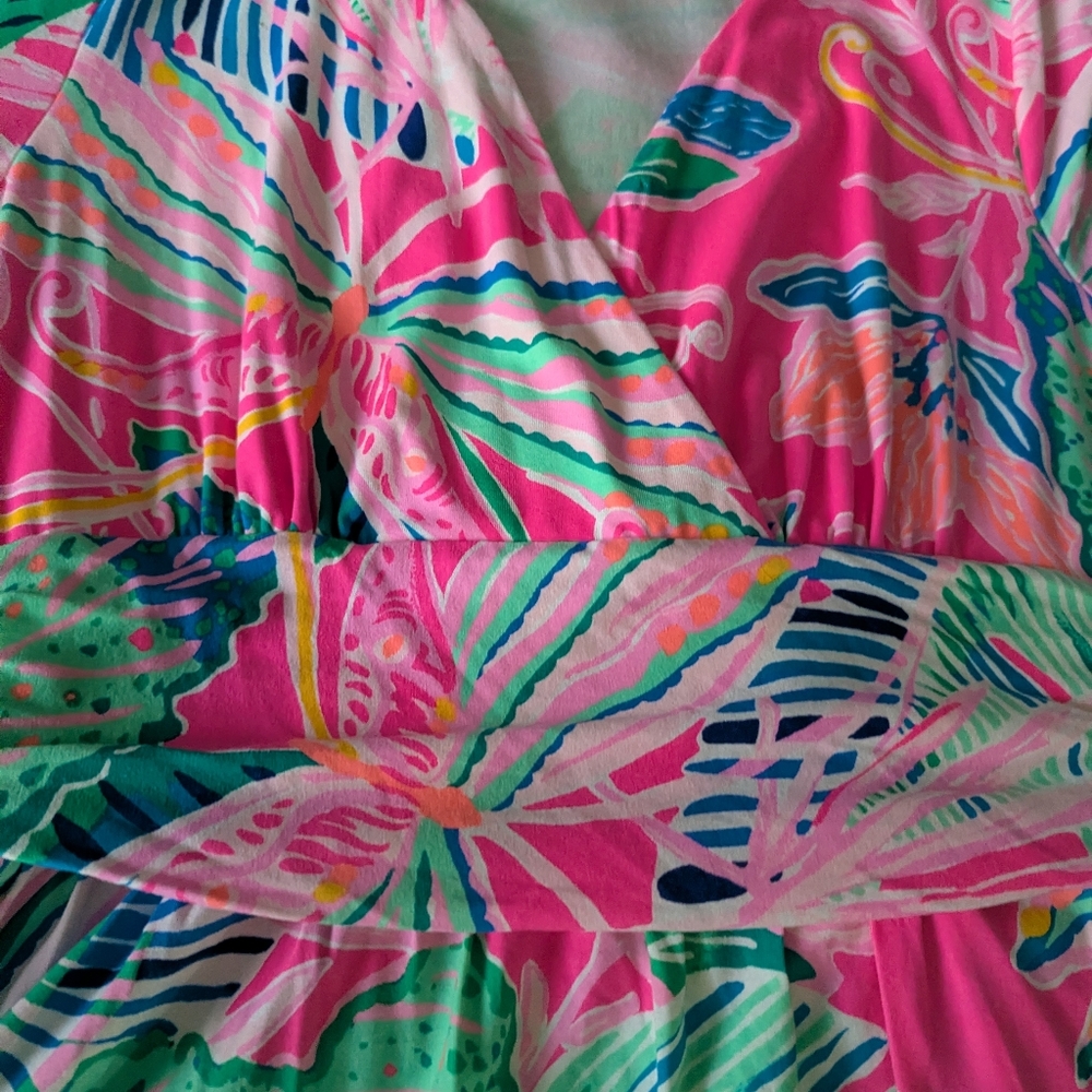 Lilly Pulitzer Pink Multi Tropical High-Low Montague Maxi - Picture 8 of 8